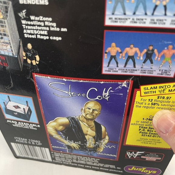 WWF Stone Cold Steve Austin Bendems #12682 JusToys 1999 SERIES XI poseable - Picture 4 of 6
